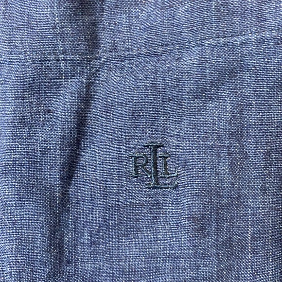 Lauren Ralph Lauren Button Up Ling Sleeve Shirt Small Linen (JR) - Picture 3 of 7